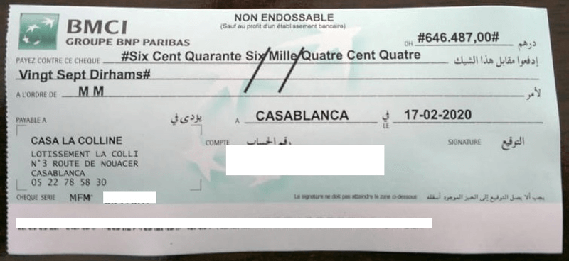 impression chéques et effets maroc